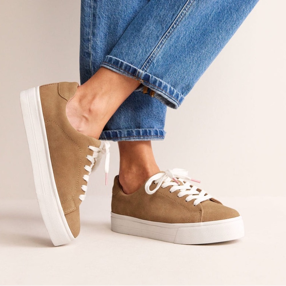 BODEN women’s Leather Flatform Sneakers